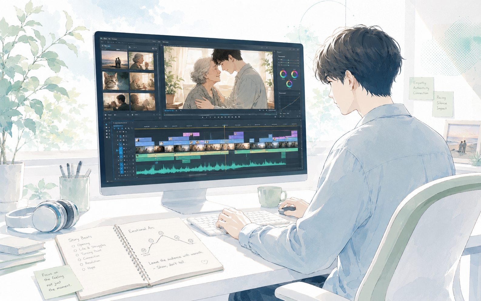感動系ストーリー動画編集のイメージ