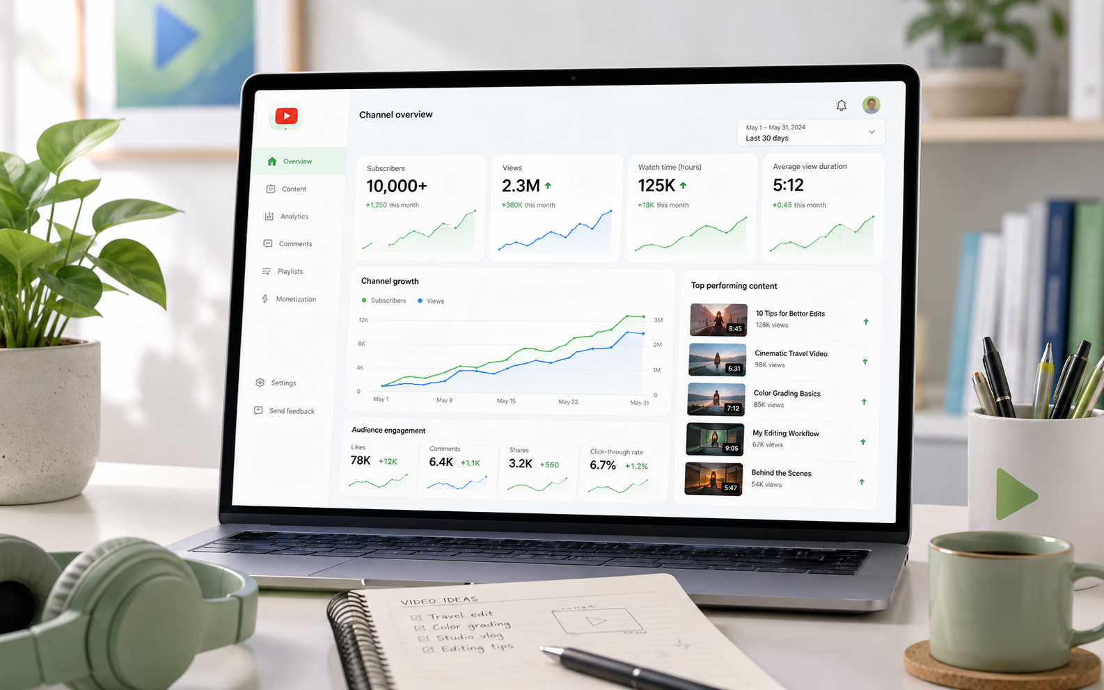 YouTubeチャンネル運営実績のイメージ